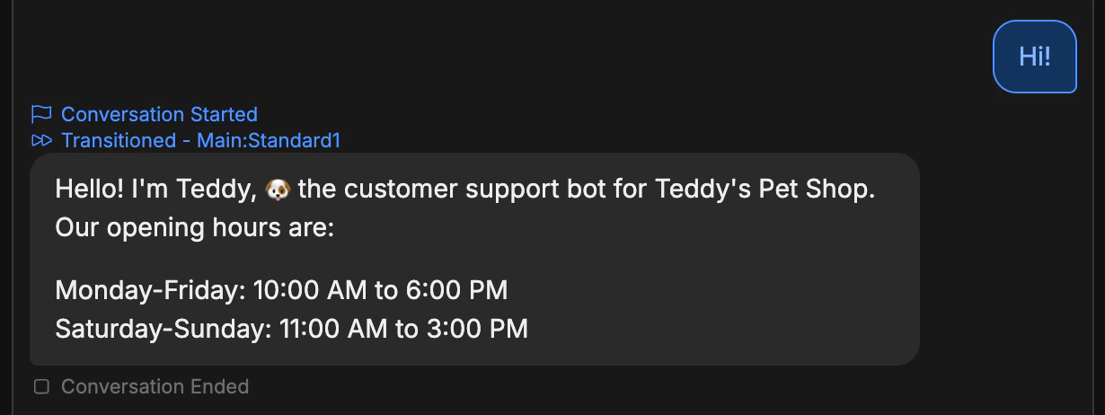 Custom greeting test