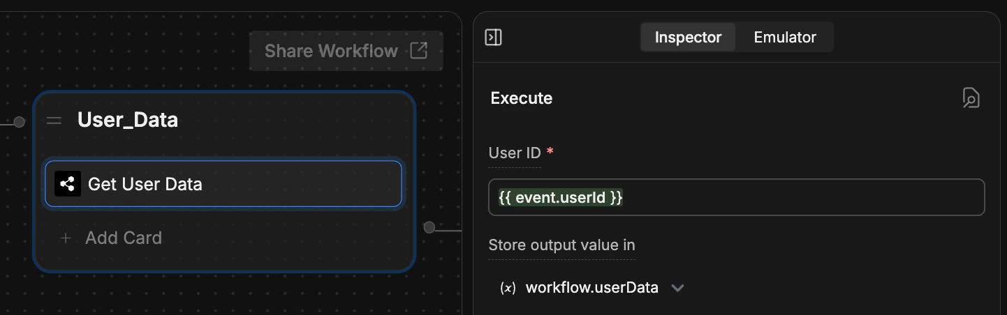 Get User Data Card