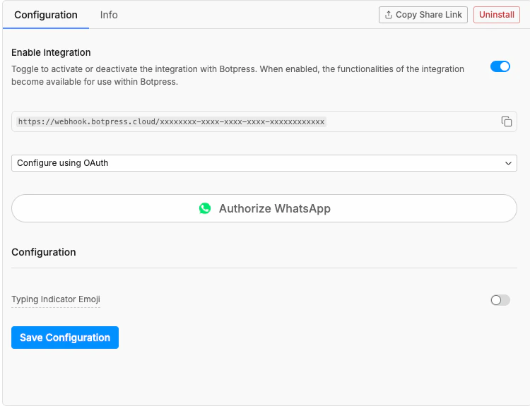 Configure an integration
