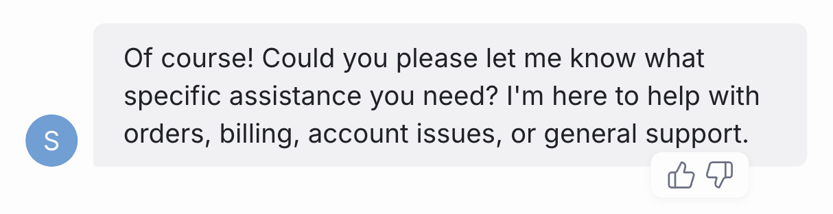 Webchat message feedback