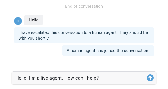 Respond to user with HITL