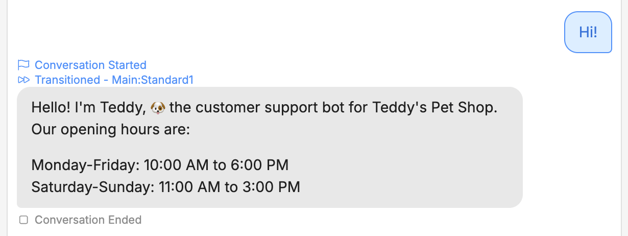 Custom greeting test