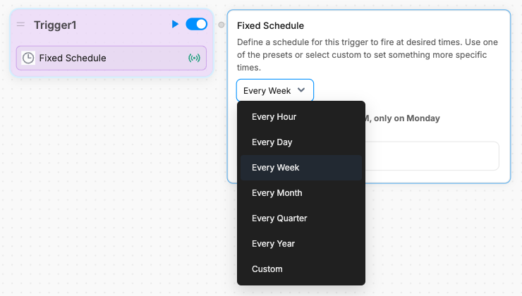Fixed Schedule Options