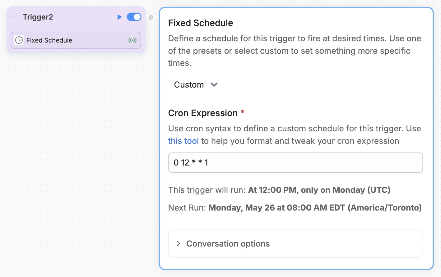 Fixed Schedule timezone