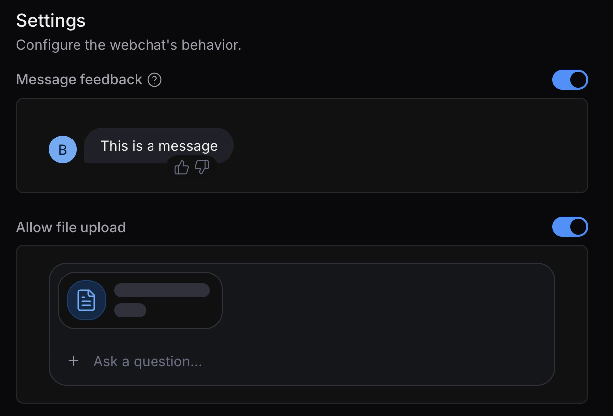 General Webchat settings