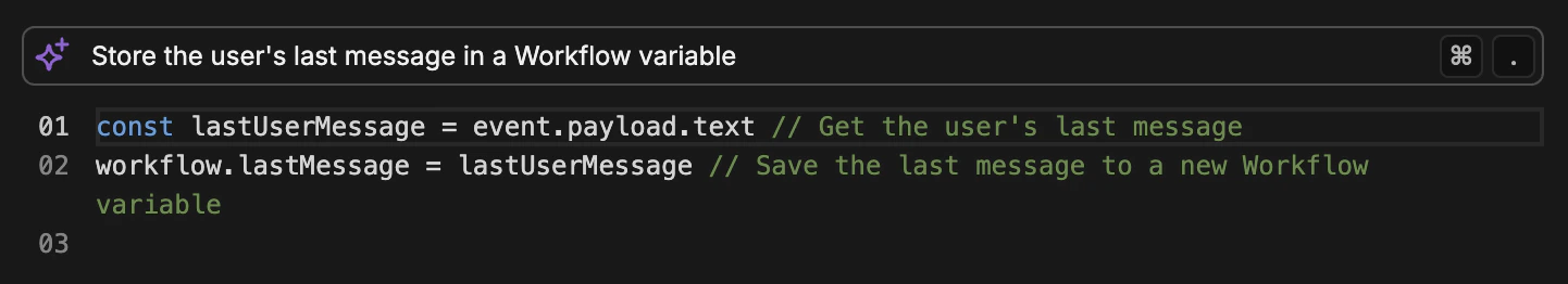 Generate code using AI