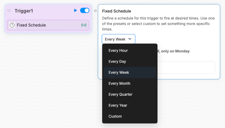 Fixed Schedule Options
