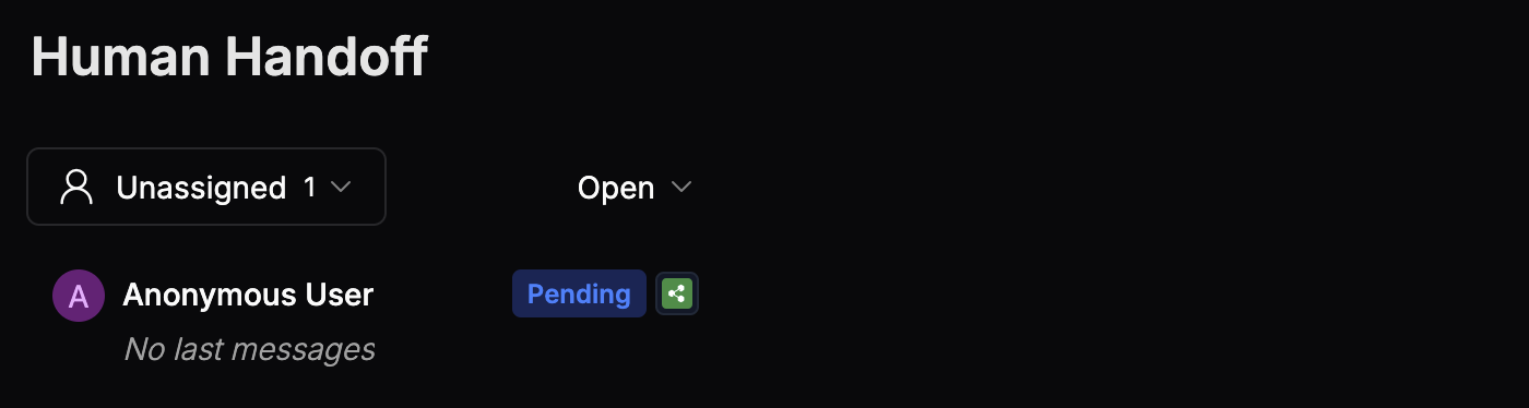 Pending conversation