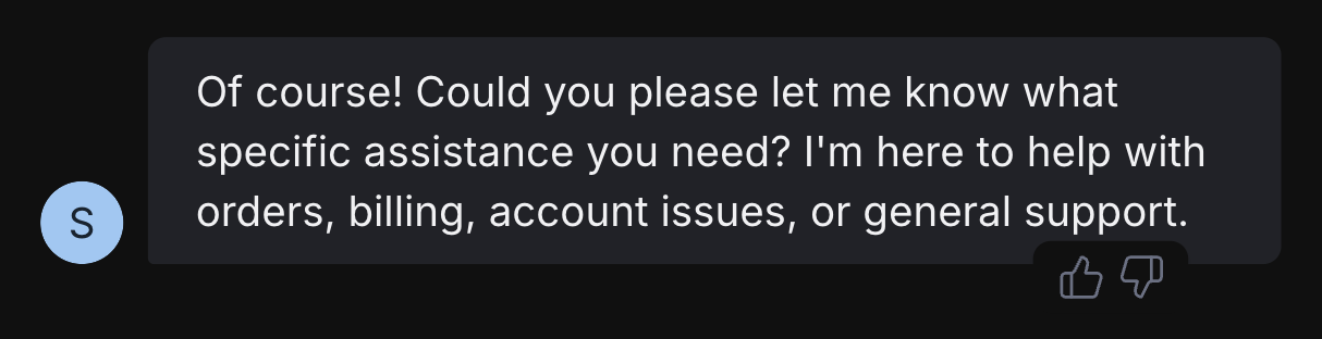 Webchat message feedback