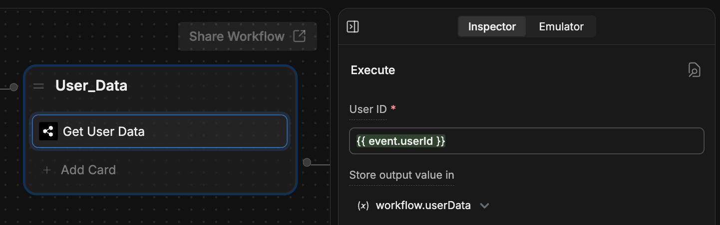 Get User Data Card