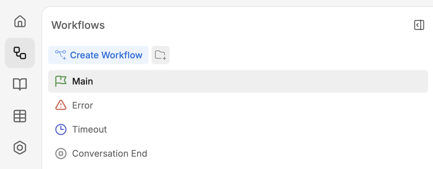 Workflows section