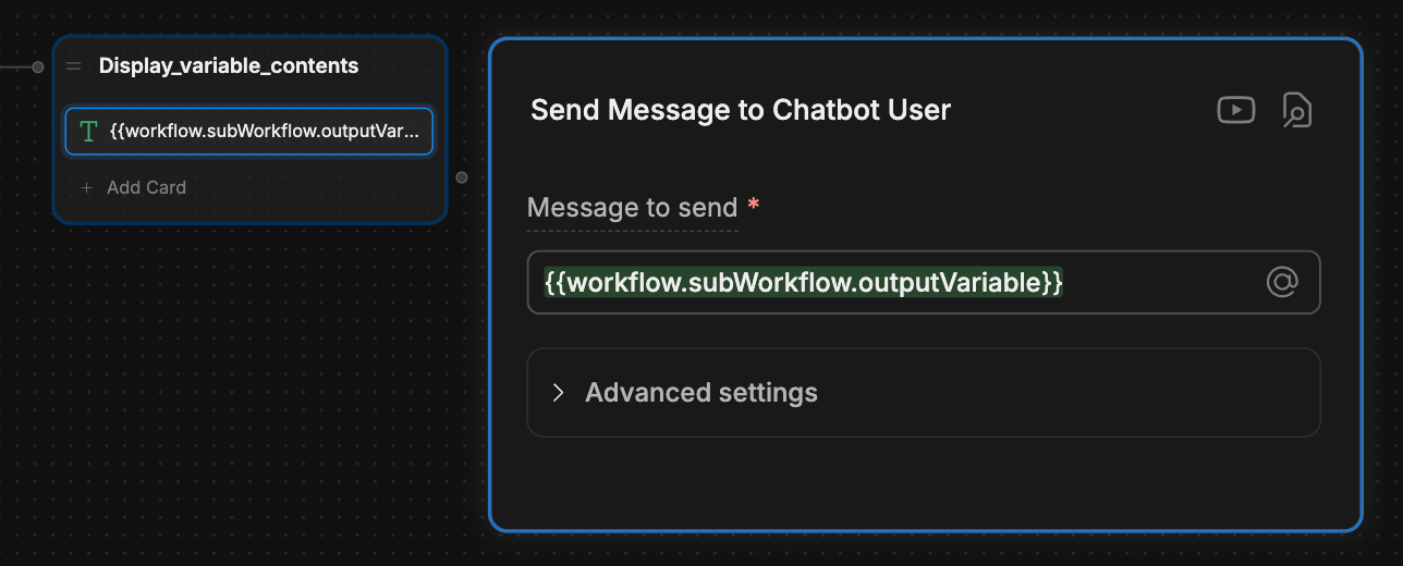 Read output variable