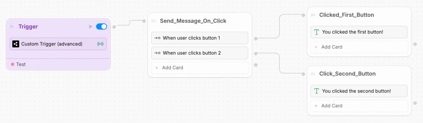 Custom Trigger reacting to buttons