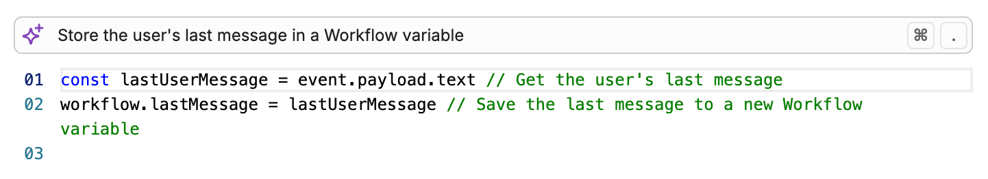 Generate code using AI
