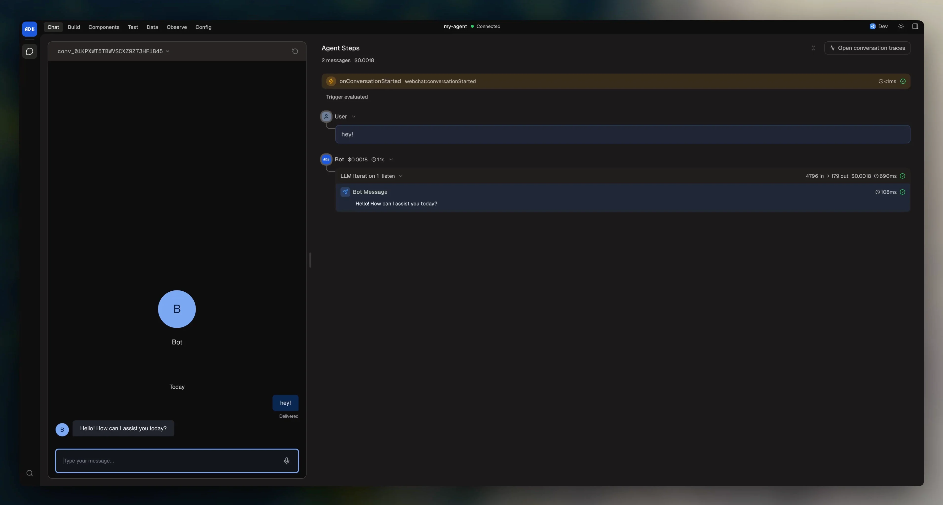 ADK dev console