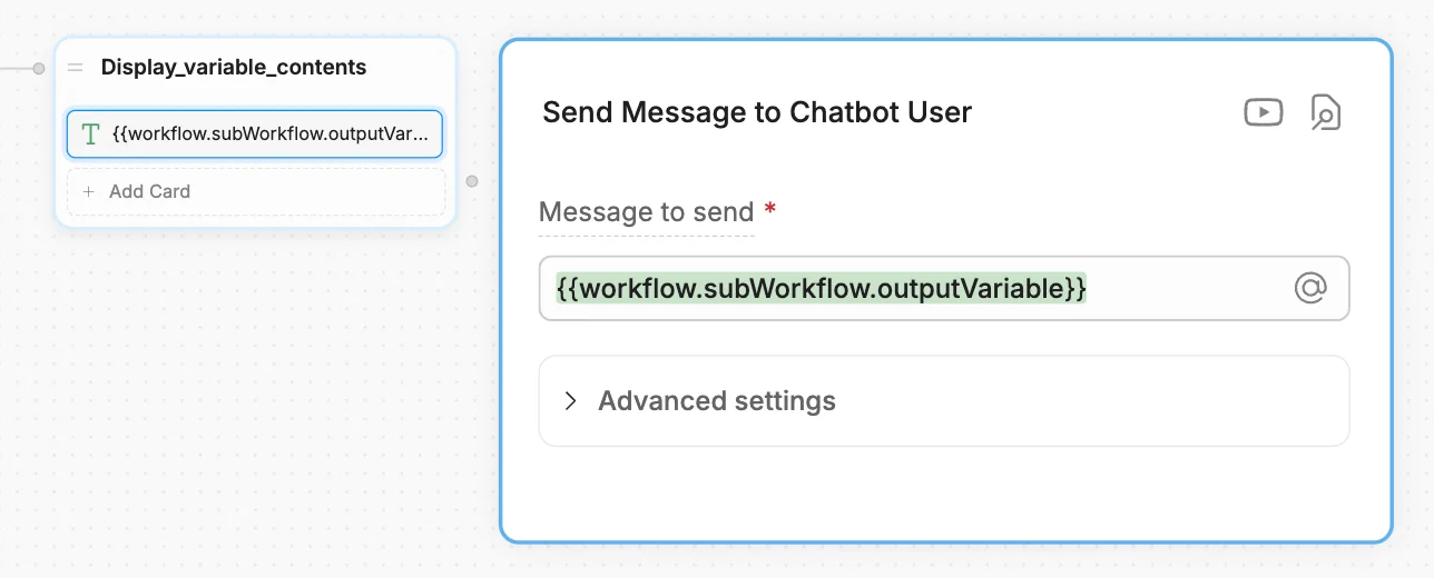 Read output variable
