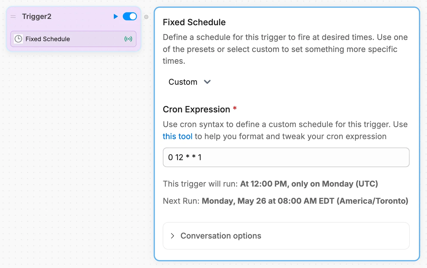 Fixed Schedule timezone