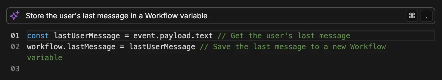 Generate code using AI