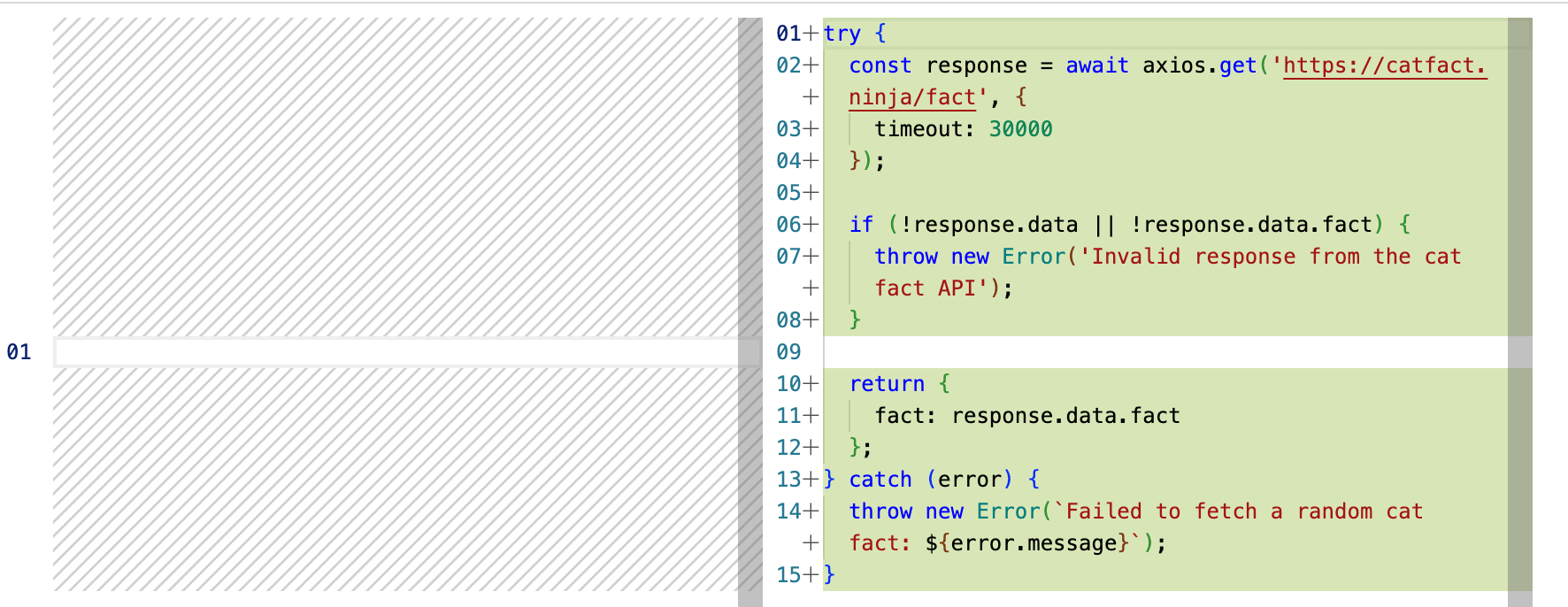Generated Action code