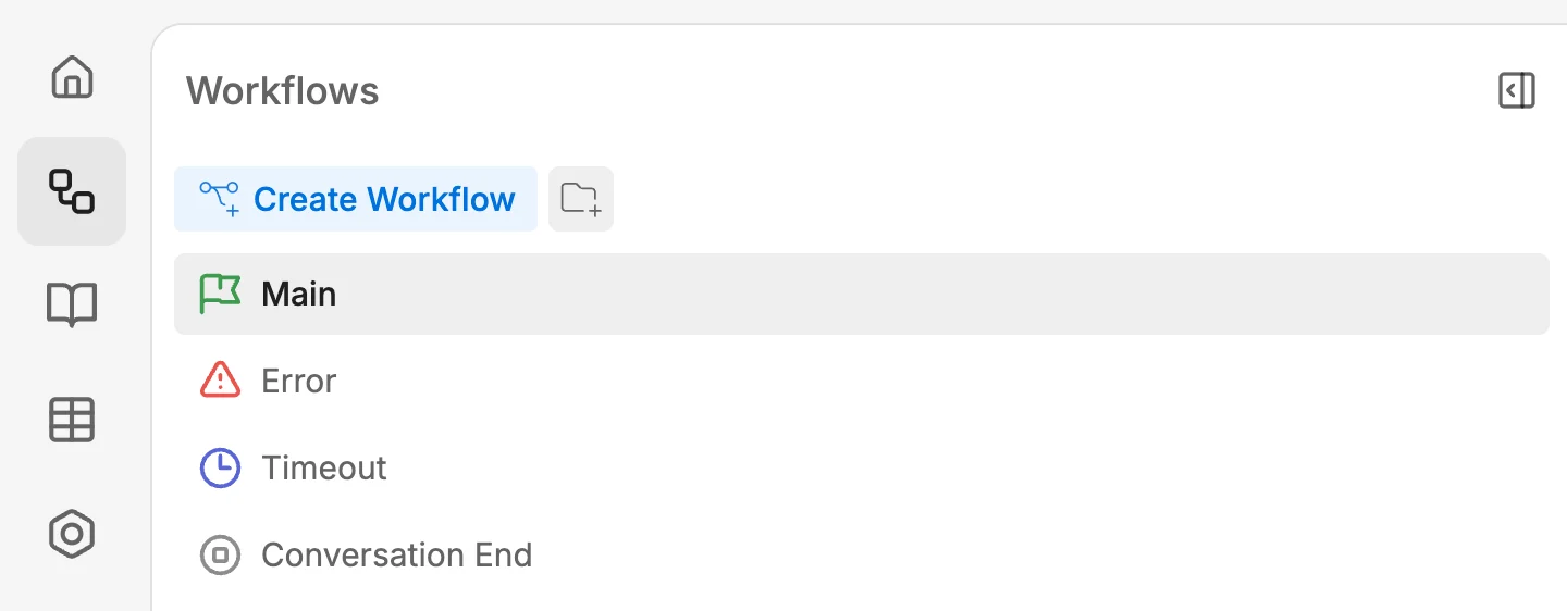 Workflows section