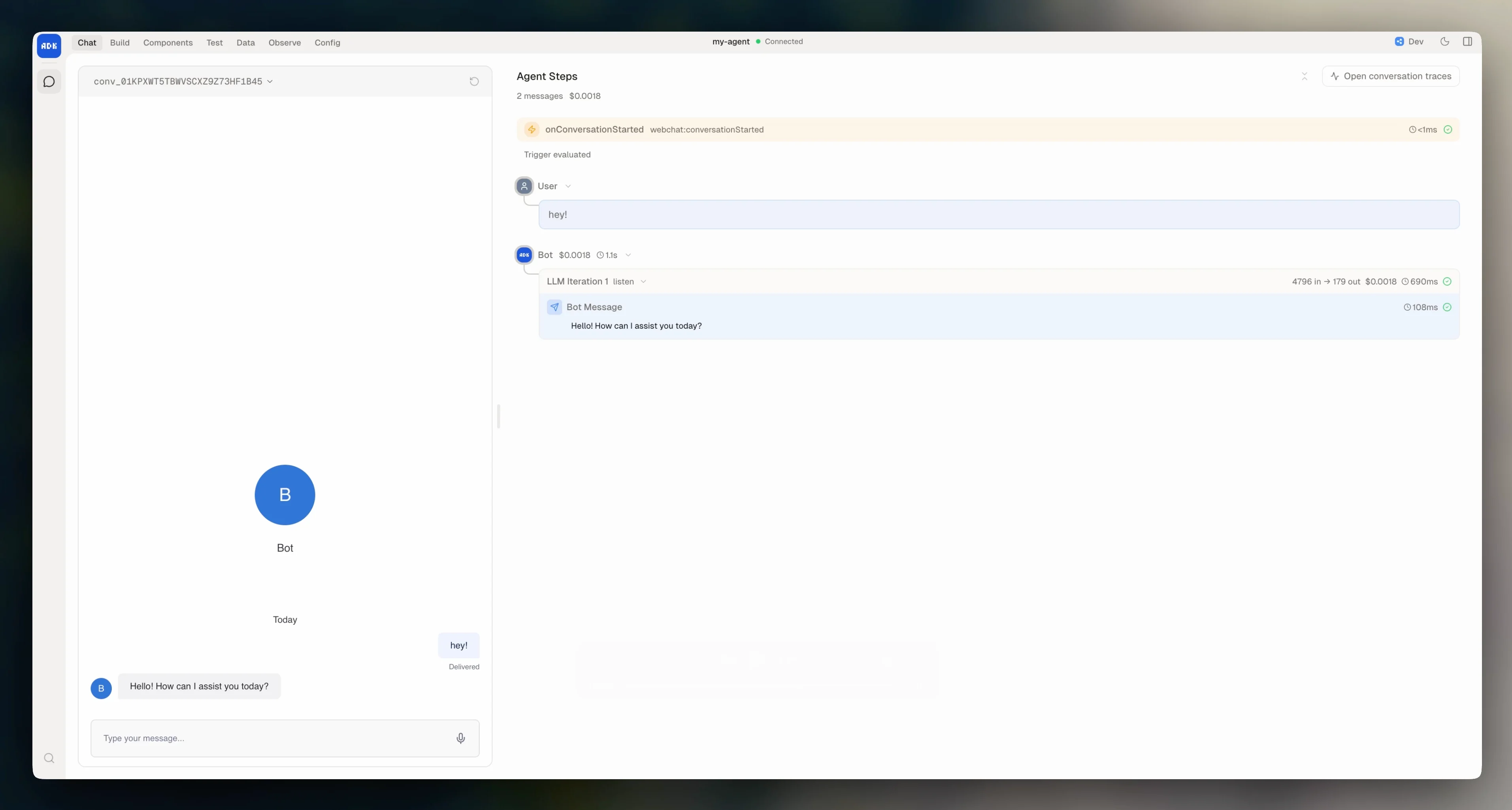 ADK dev console