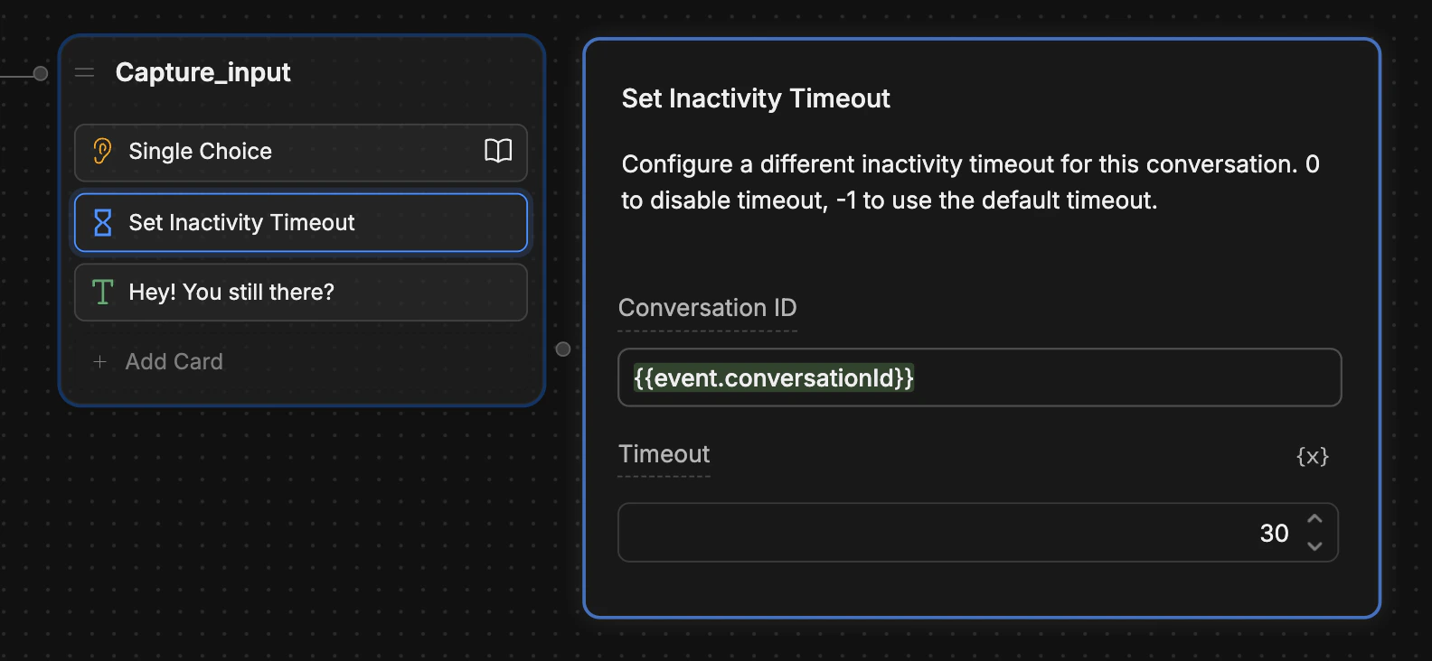 Inactivity timeout