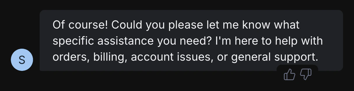 Webchat message feedback