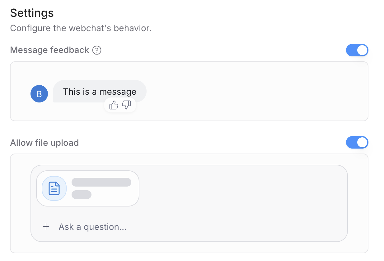 General Webchat settings