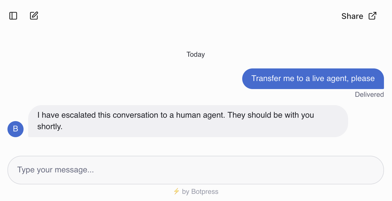 Trigger Human Handoff