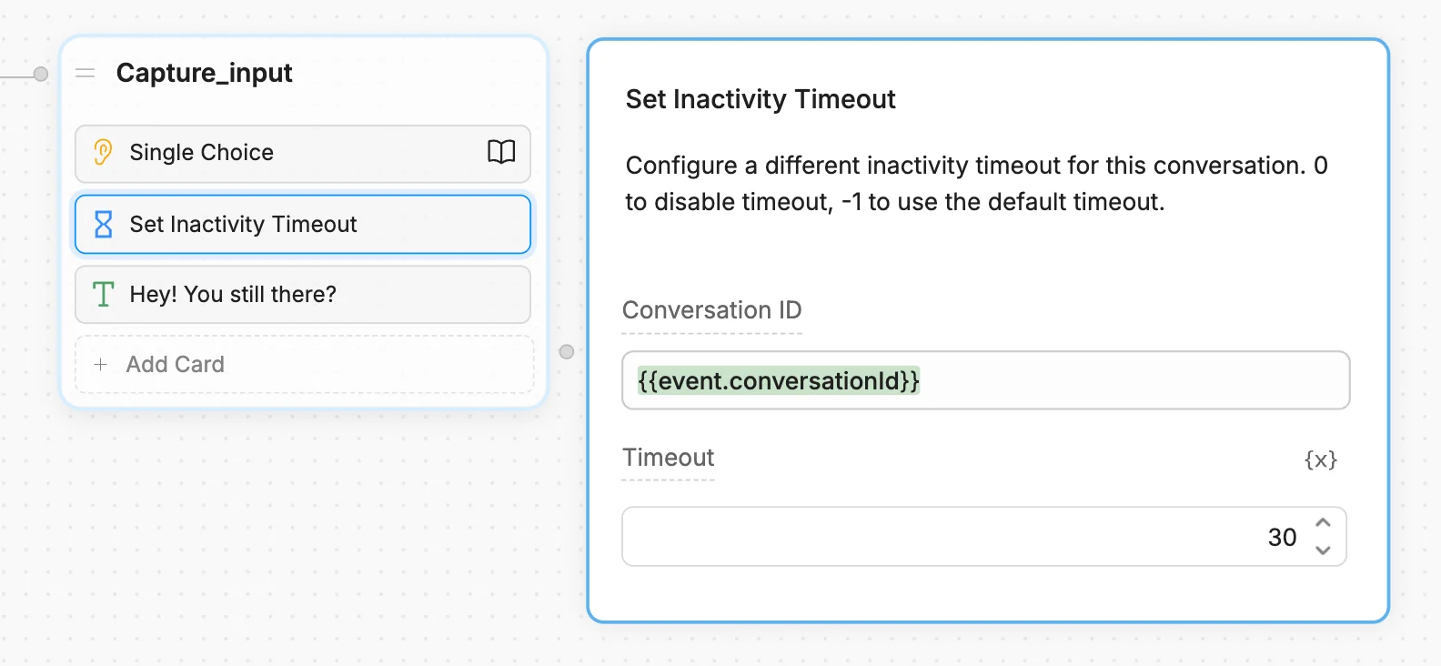 Inactivity timeout