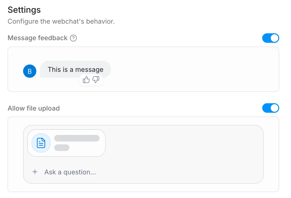 General Webchat settings
