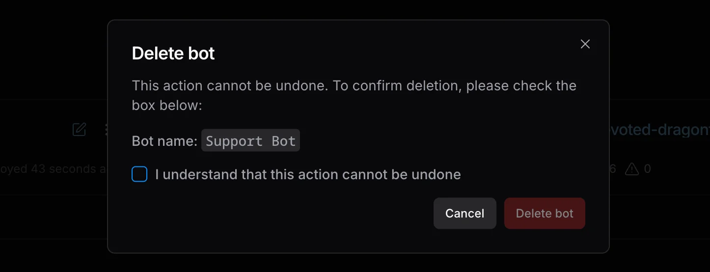 Confirm delete
