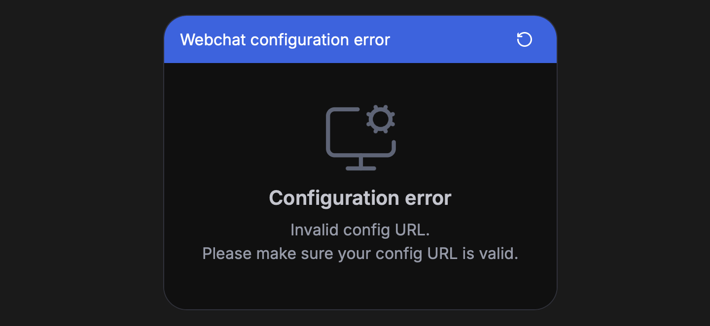 Invalid config URL