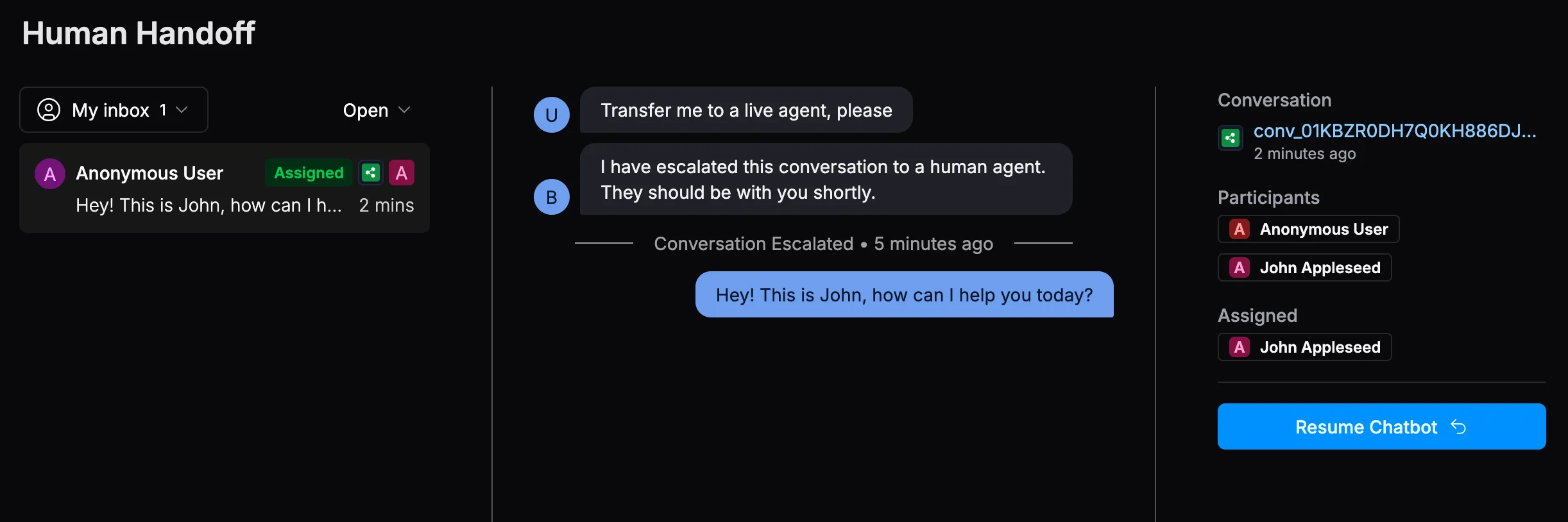 Respond to user
