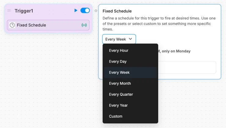 Fixed Schedule Options