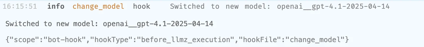 Model change logs