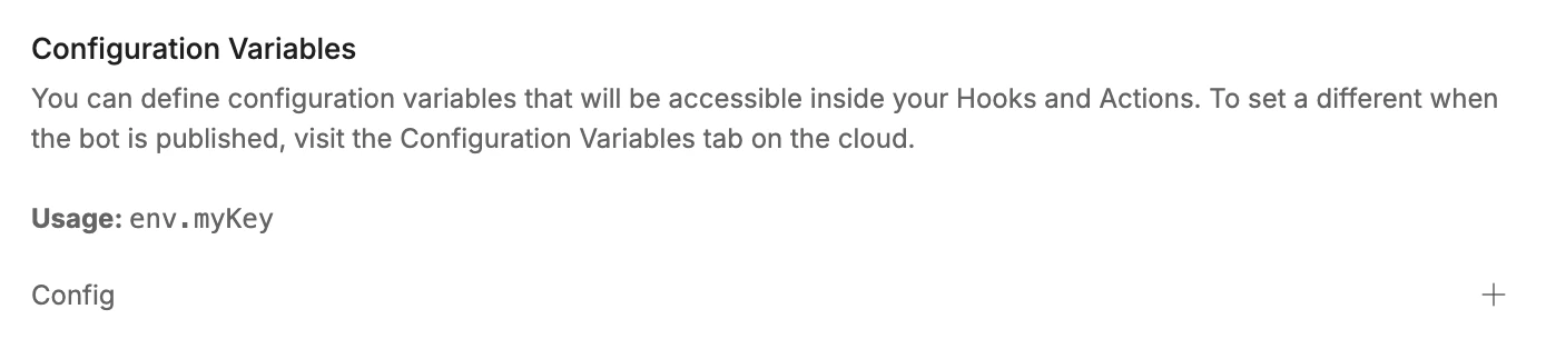 Configuration variables