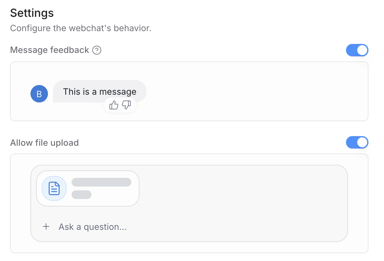 General Webchat settings