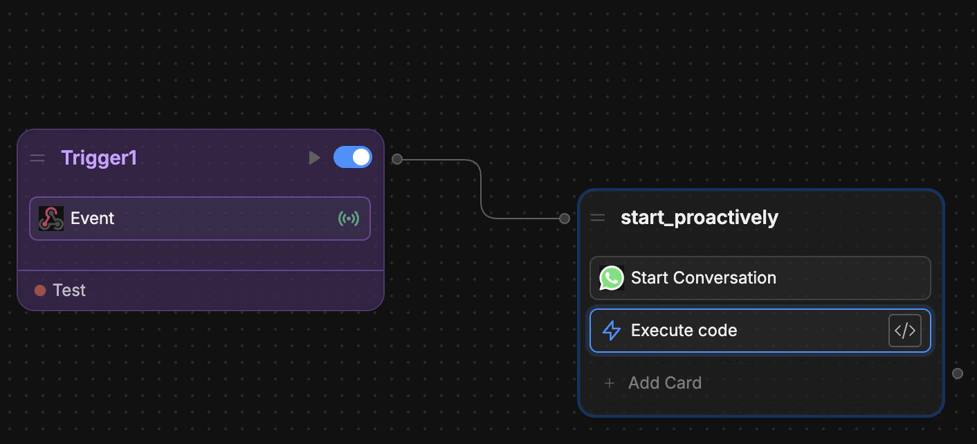 Add Execute Code Card