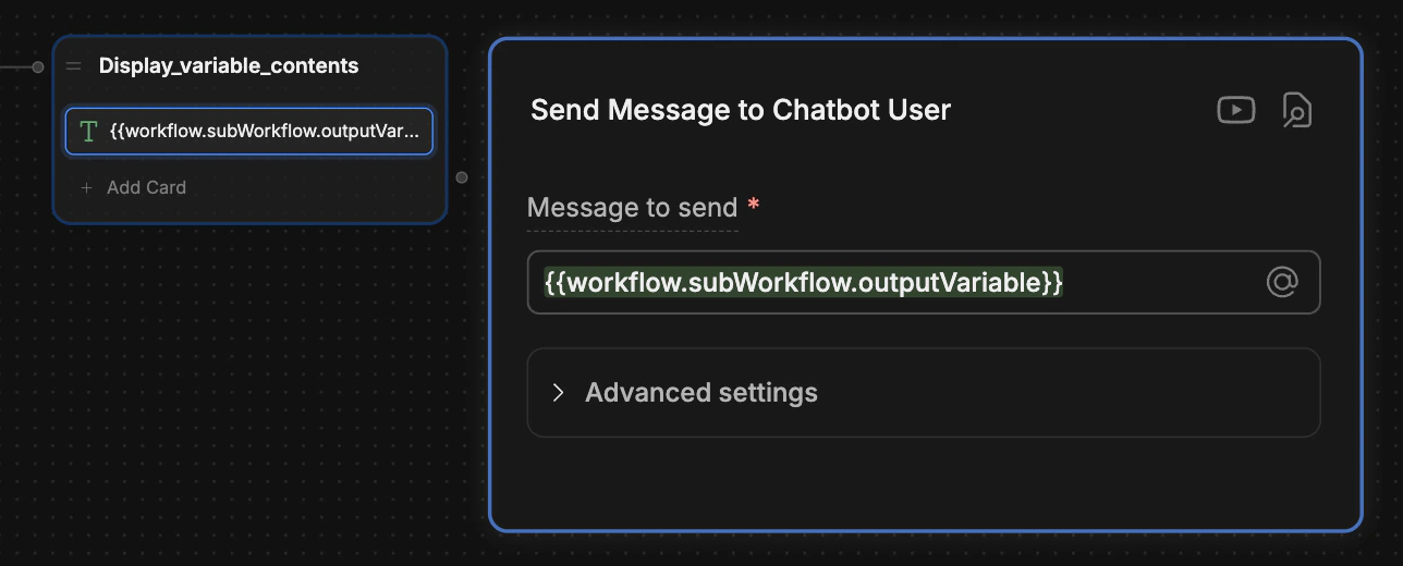 Read output variable