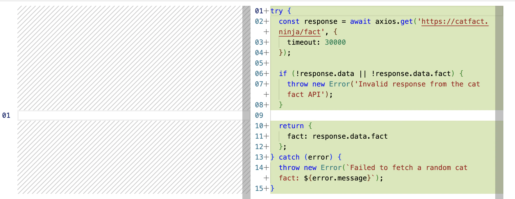Generated Action code