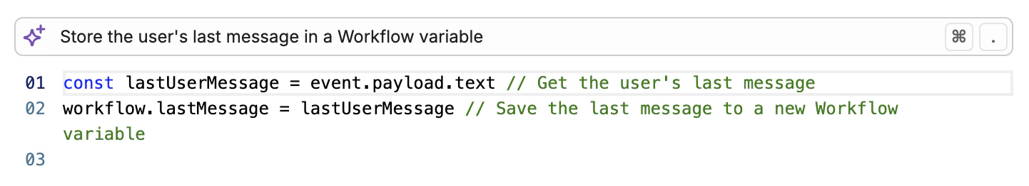 Generate code using AI