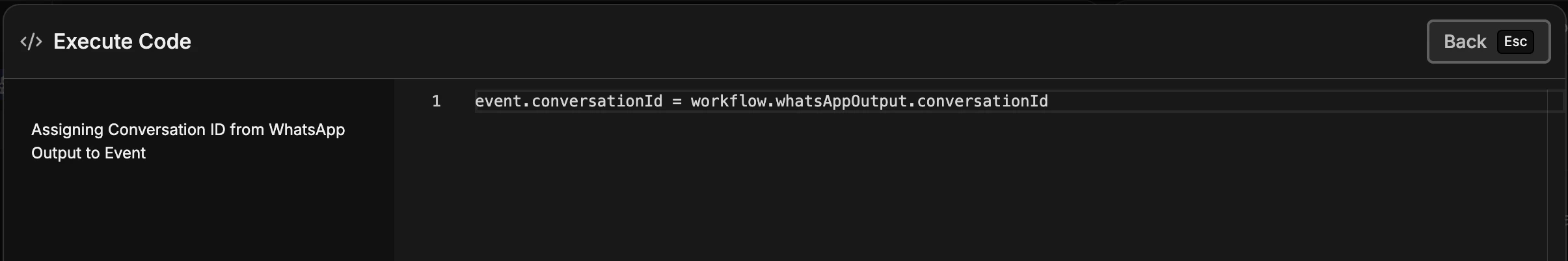 Store result in workflow variable