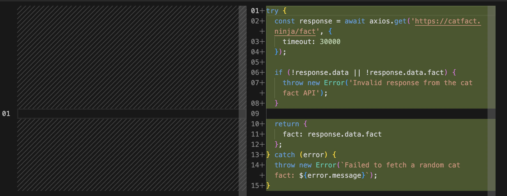 Generated Action code