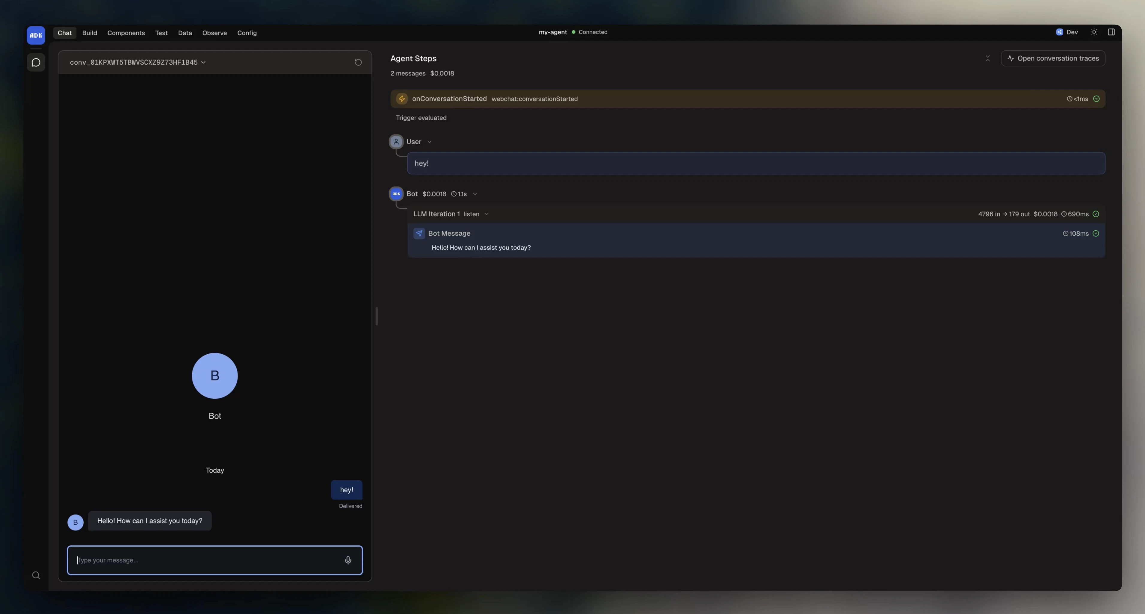 ADK dev console