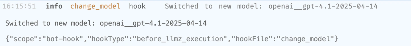 Model change logs