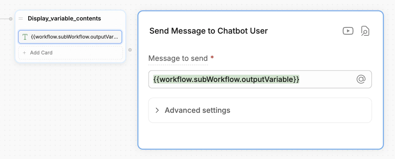 Read output variable