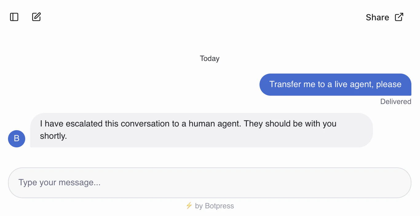 Trigger Human Handoff