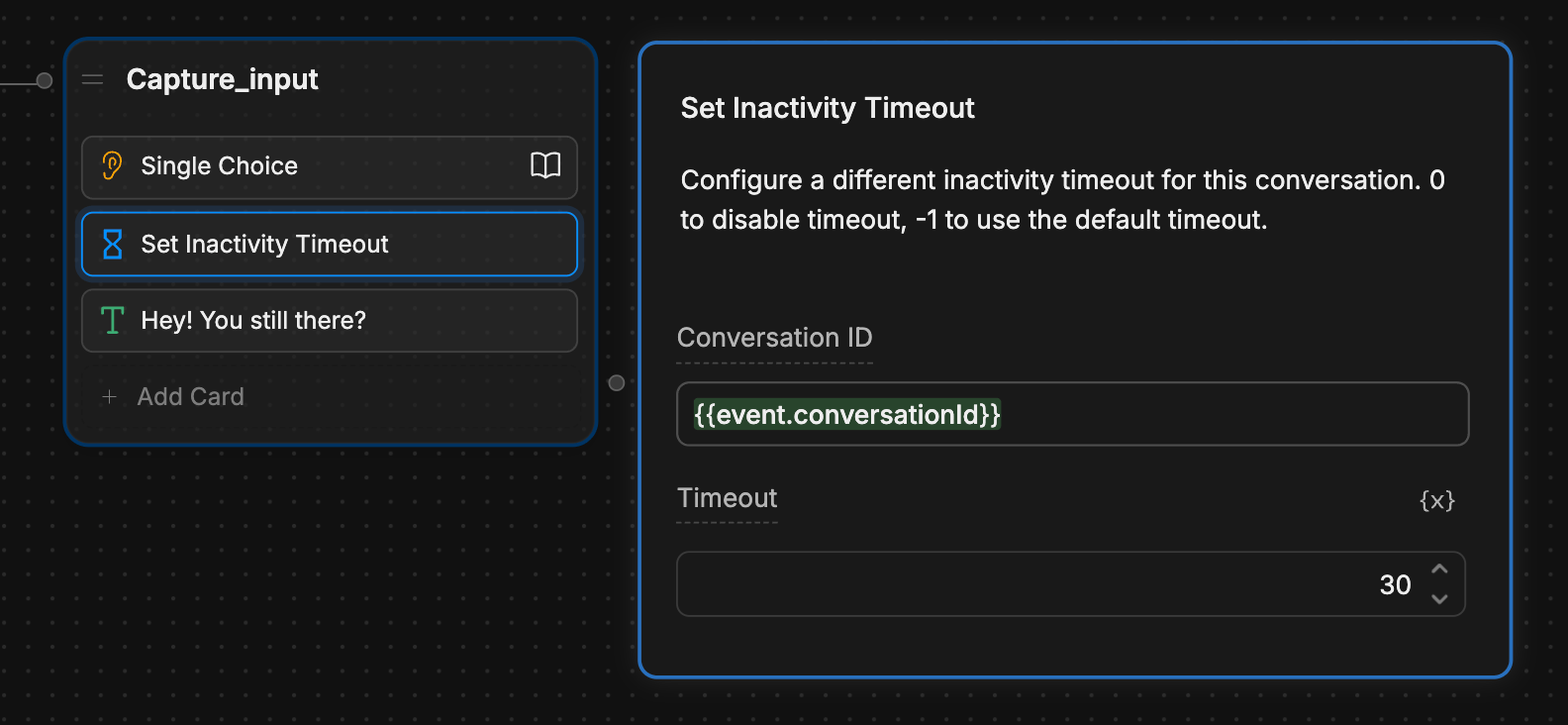 Inactivity timeout