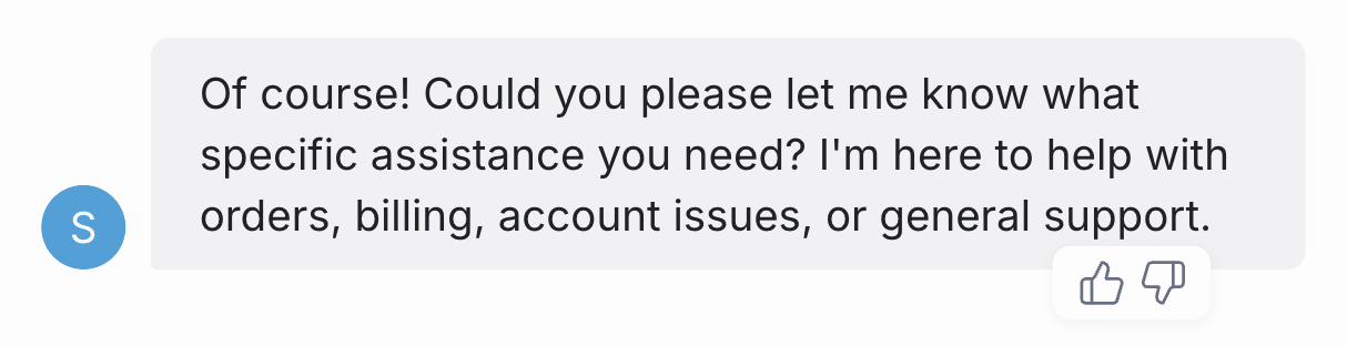 Webchat message feedback